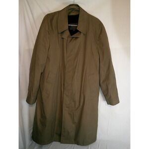 Botany 500 Mens Trench Coat w/Liner Overcoat Size 40 Regular‎ Darker Brown